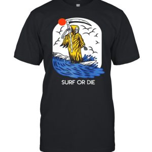 Surfing Skull Surfboard Reaper Surf Waves Summer Surfer Shirt