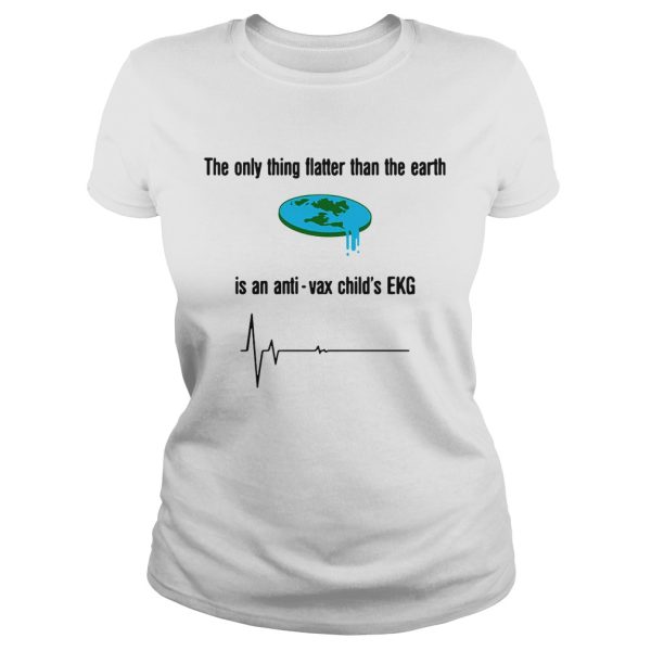 The only thing flatter than the earth is anti-vax child’s EKG shirt