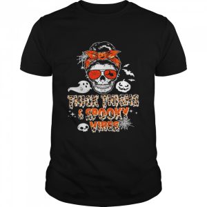 Thick Thighs Spooky Vibes Funny Skull Halloween shirt