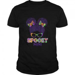 Tie dye Spooky Mini messy bun Halloween mom T-Shirt