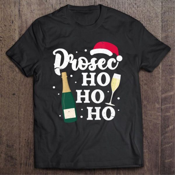 Wine prosecco ho ho ho christmas shirt