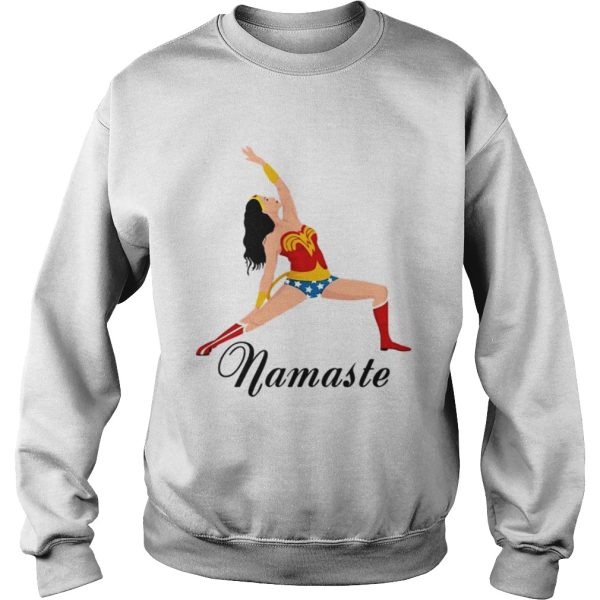 Wonder Woman doing yoga namaste shirt