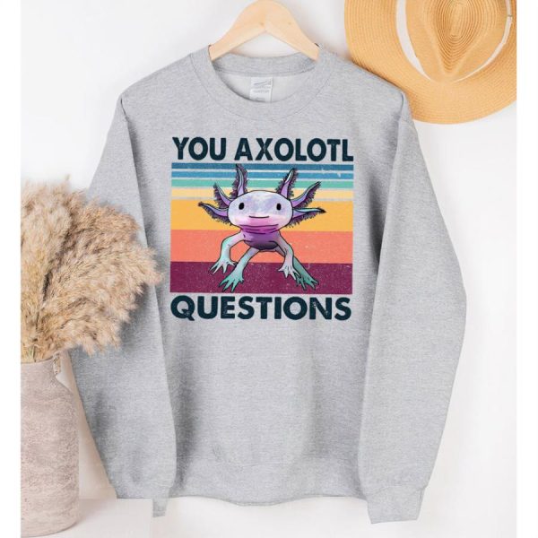 You Axolotl Question Vintage Retro Funny Shirt