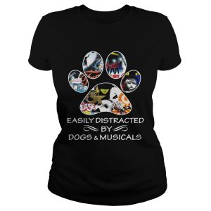 aBroadway easily distracted by dogs and musicals shirt 1