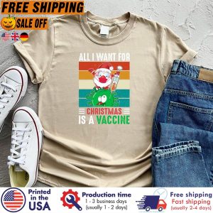 all I Want Christmas Is A Vaccine vintage Shirt 2