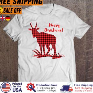 buffalo Plaid Reindeer Merry Christmas shirt 1