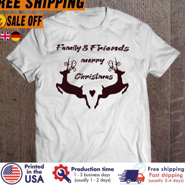 family And Friends Merry Christmas Buffalo Plaid Deer Christmas shirt