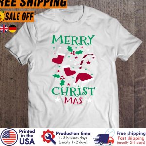 merry Christmas With Cross Religious Christian shirt 2