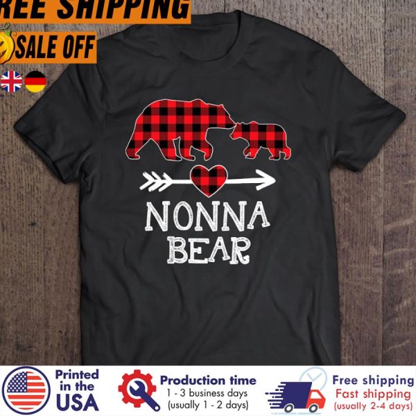 nonna Bear Christmas Pajama Red Plaid Buffalo shirt