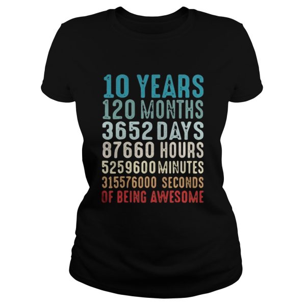 10 Years Old 10th Birthday Vintage Retro T Shirt