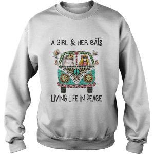 A girl and her cats living life in peace shirt 1
