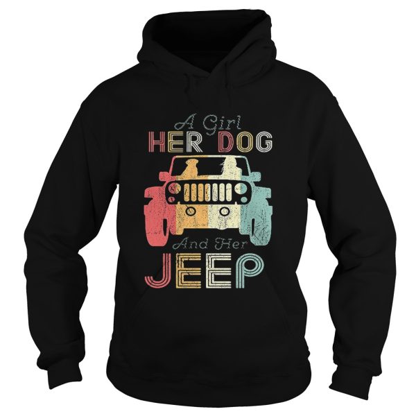 A girl her dog and her jeep shirt