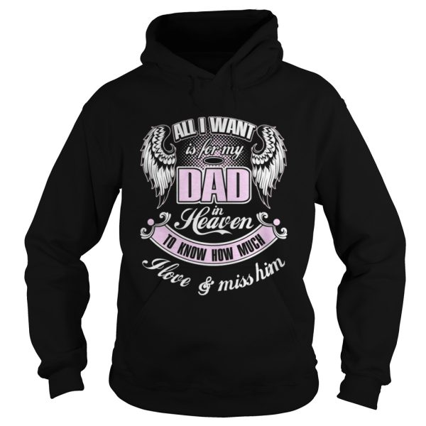 All I want is for my dad in heaven to know how much I love and miss him shirt