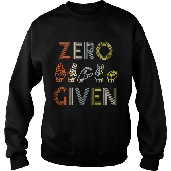 American sign language zero given shirt