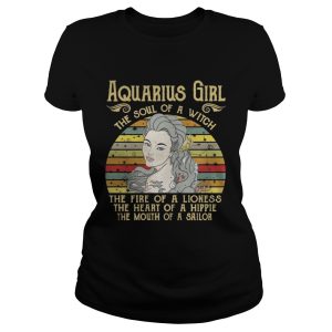 Aquarius Girl The Soul Of A Witch Zodiac Pride Vintage T Shirt 2