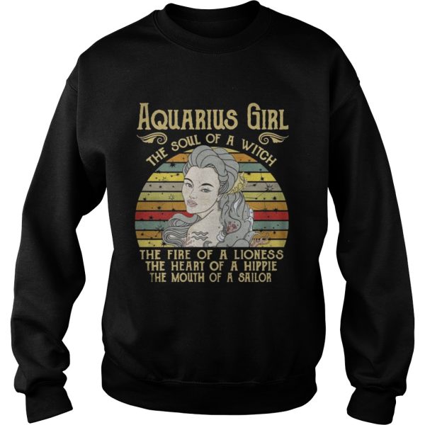 Aquarius Girl The Soul Of A Witch – Zodiac Pride Vintage T-Shirt