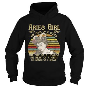 Aries Girl The Soul Of A Witch Zodiac Pride Vintage T Shirt 1