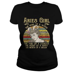 Aries Girl The Soul Of A Witch Zodiac Pride Vintage T Shirt 2
