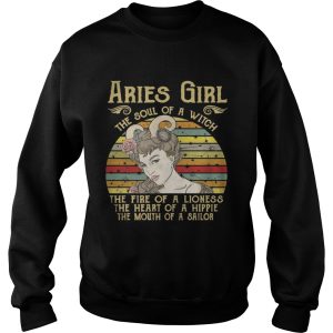 Aries Girl The Soul Of A Witch Zodiac Pride Vintage T Shirt 3