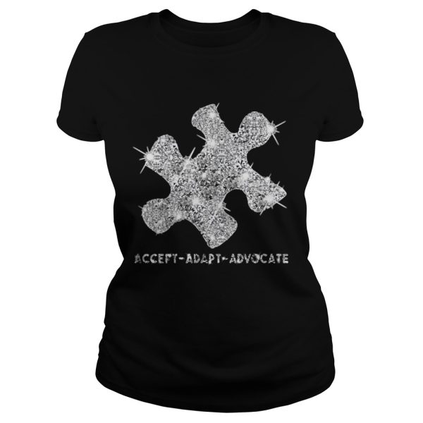 Austism Diamond Glitter Accept Adapt Advocate Shirt