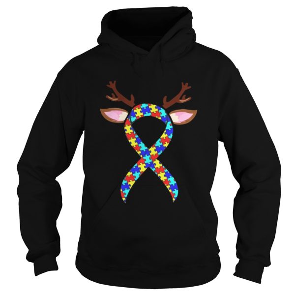 Autism Reindeer Ribbon Christmas Shirt