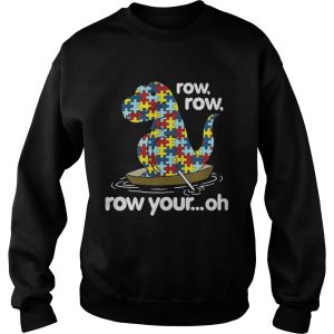 Autism Trex row row row your oh shirt 3