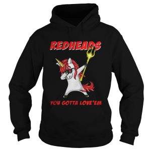 Awesome Aquaman Unicorn Dabbing Redheads you gotta loveem shirt 1