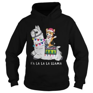 Baby Corgi and Fa la la la llama christmas sweater 1