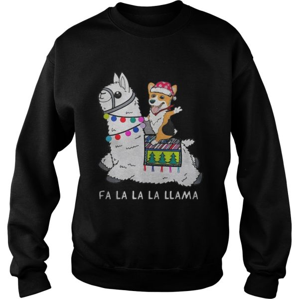 Baby Corgi and Fa la la la llama christmas sweater