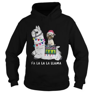 Baby Pug and Fa la la la llama christmas shirt 1