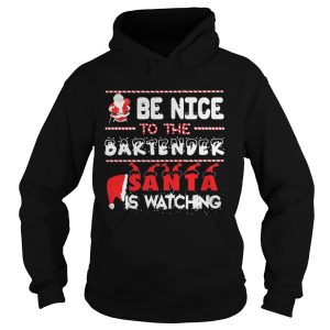 Be nice to the Bartender Santa is watching Christmas sweater 2