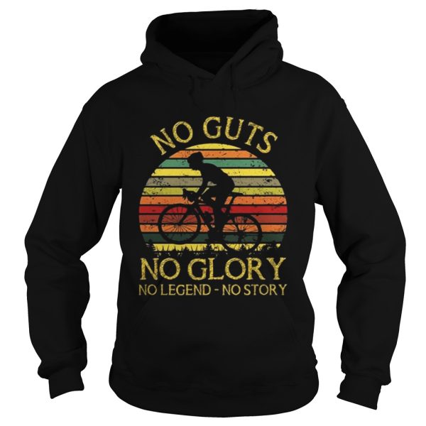 Bicycler no guts no glory no legend no story sunset shirt