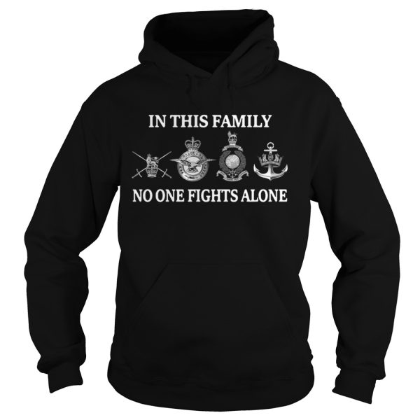 British Army Royal Air Force Royal Marines British Royal Navy in this family no one fights alone shirt