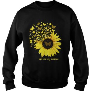 Butterfly and sunflower you are my sunshine shirt 3
