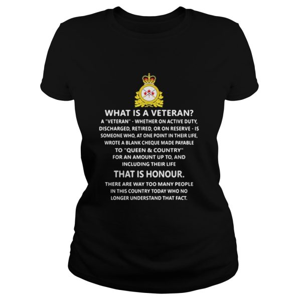 Canadian Army what is a veteran shirt