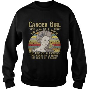 Cancer Girl The Soul Of A Witch Zodiac Pride Vintage T Shirt 3