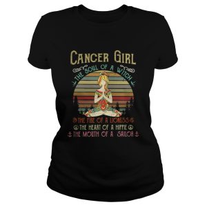 Cancer girl the soul of a witch the fire of a lioness the heart of a hippie shirt 2