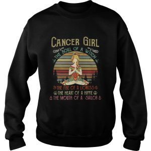 Cancer girl the soul of a witch the fire of a lioness the heart of a hippie shirt 3