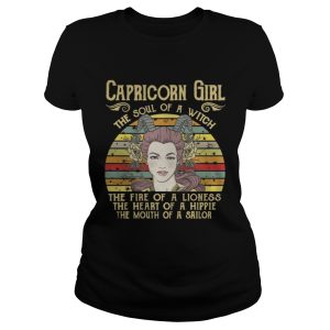 Capricorn Girl The Soul Of A Witch Zodiac Pride Vintage T Shirt 2