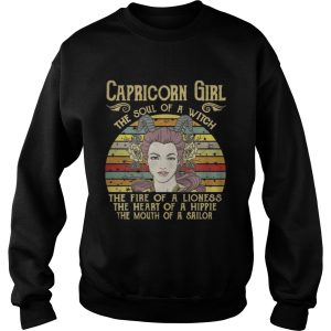 Capricorn Girl The Soul Of A Witch Zodiac Pride Vintage T Shirt 3