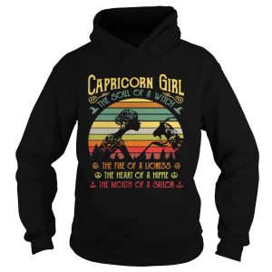 Capricorn girl the soul of a witch the fire of the lioness the heart of a hippie shirt 1