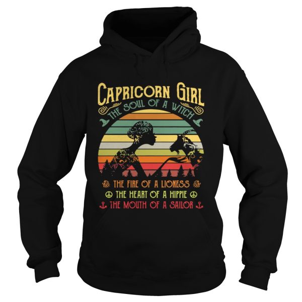 Capricorn girl the soul of a witch the fire of the lioness the heart of a hippie shirt