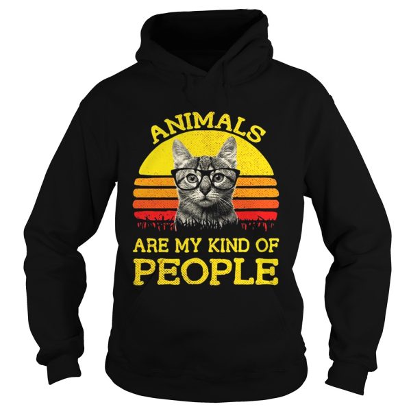 Cat animals are my kind of people retro shirt