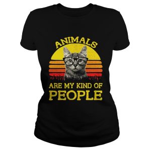 Cat animals are my kind of people retro shirt 2