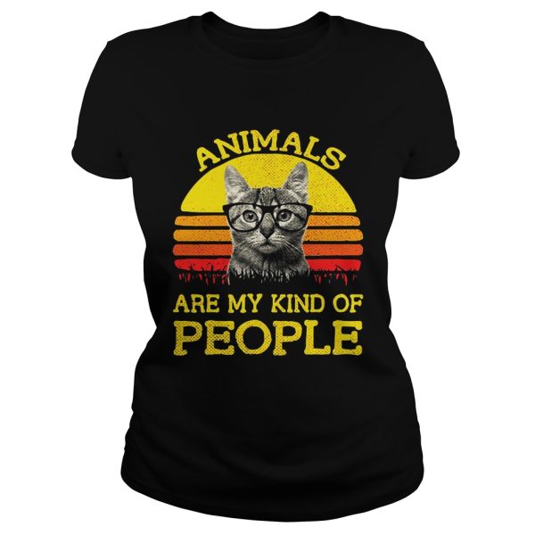 Cat animals are my kind of people retro shirt