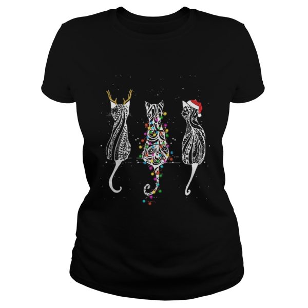 Cat reindeer santa Christmas shirt