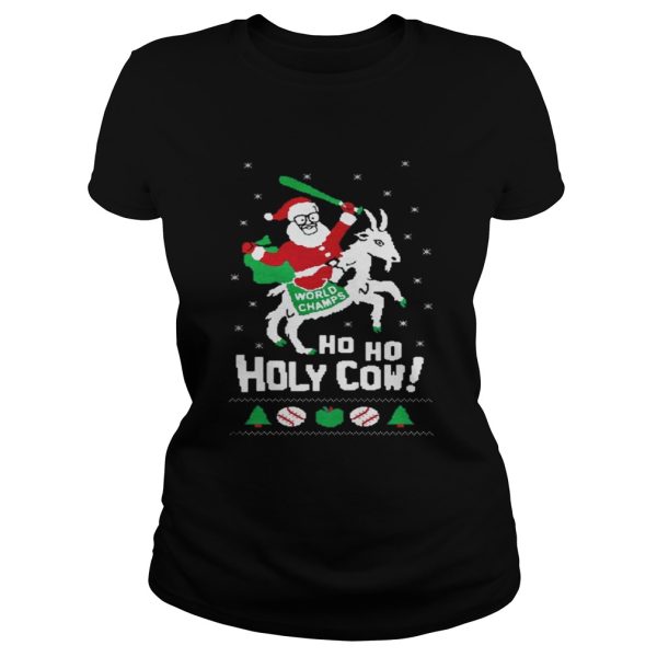 Chicago Cubs Santa world champ holy cow shirt