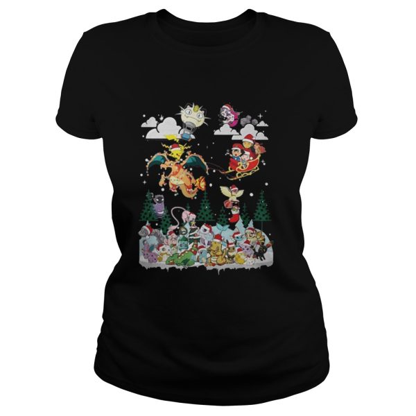 Christmas Santa Charizard and Pikachu Sleigh Pokemon sweater