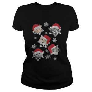 Christmas Snow cat emotion Santa hat shirt 2