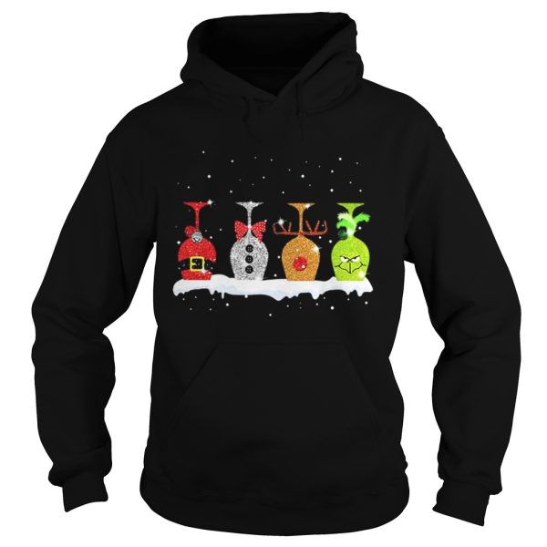 Christmas wine glasses Grinch shirt